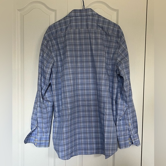 Banana Republic Men’s blue plaid button down shirt slim fit large - Picture 2 of 6